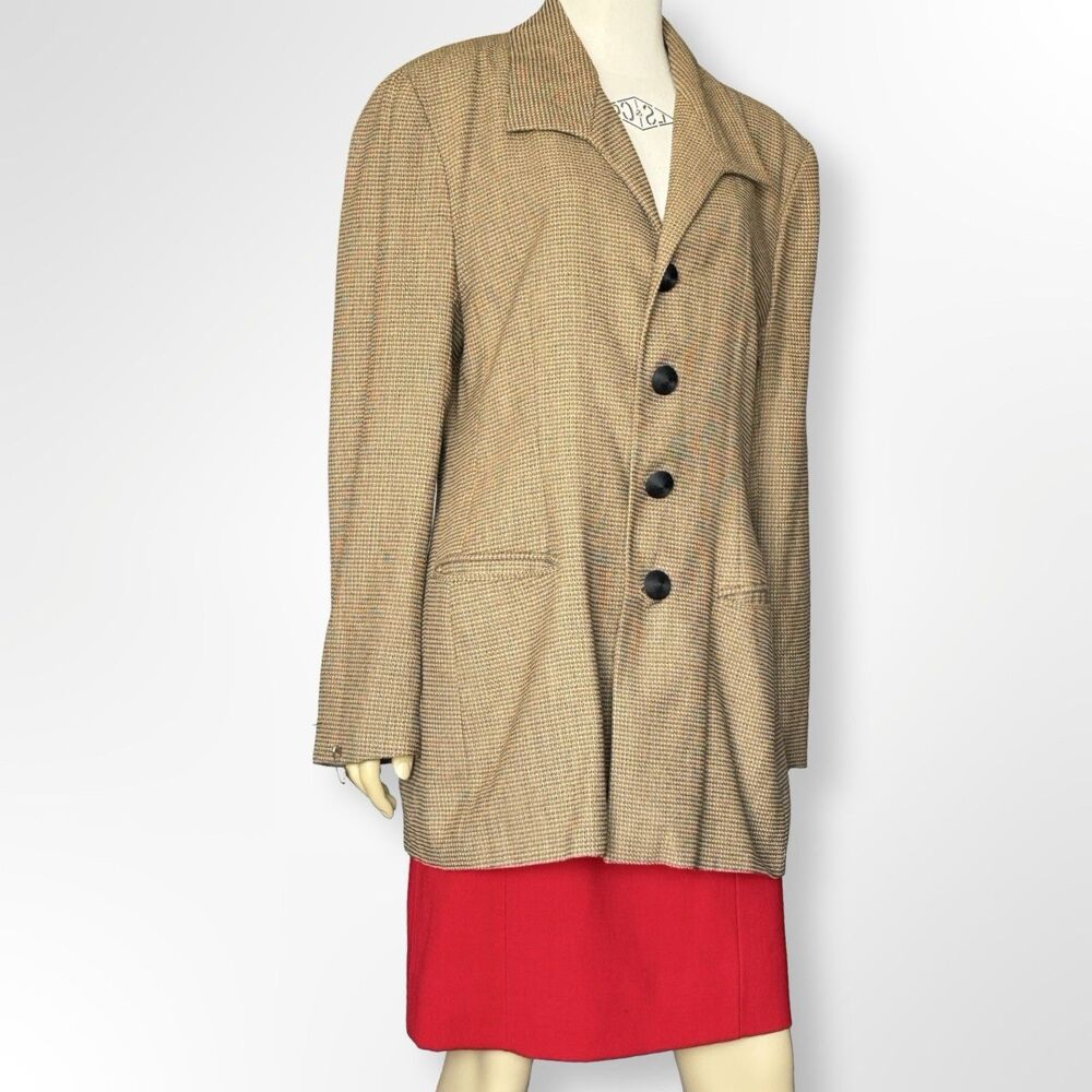 Oversized Wool Blazer Jacket Sony Pictures Coat Vintage 1980s Poor Condition